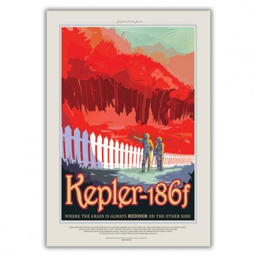 Kepler-186f - Where the Grass is Always Redder on the Other Side - NASA JPL Space Travel Poster