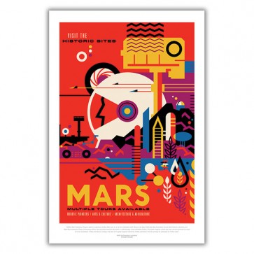 Mars: Visit the Historic Sites - NASA JPL Space Tourism Poster